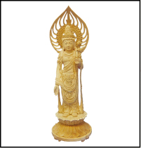 総黄楊 六角台 座釈迦